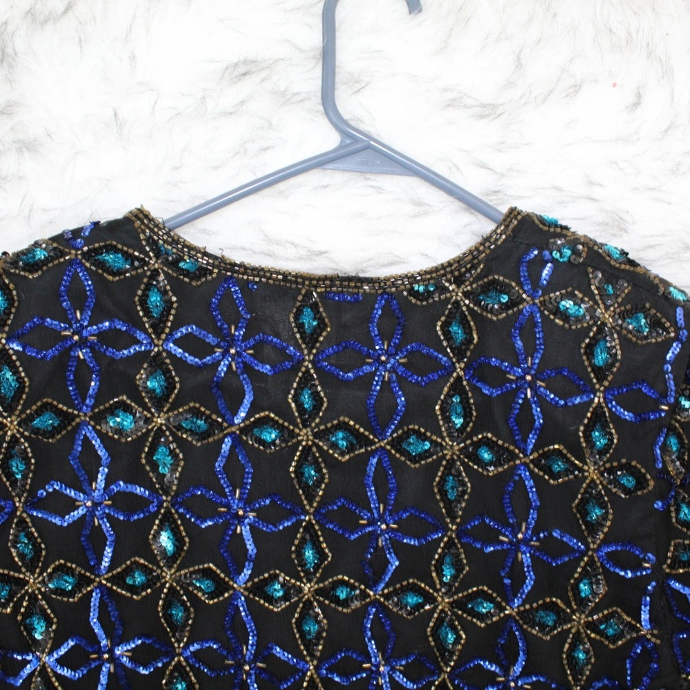 SOLD VTG Stenay Silk Sequin Beaded Evening Jacket - Picture 6 of 8